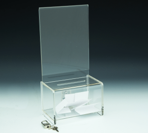 Mini Locking Coin or Ballot Box with Header - 5" x 7"
