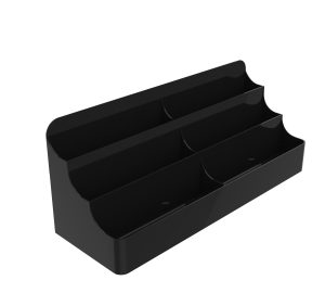Black 6-Pocket Business Card & Gift Card Holder | 3-Tier Display