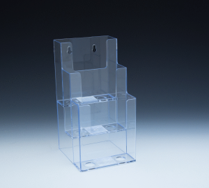 3 Tier Wall Mount or Countertop Brochure Holder for Trifold Literature up to 4 3/8"w