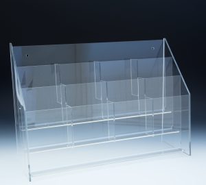 Multi-Pocket Counter Top and Wall Mount Brochure Holder for Literature up to 4"w.