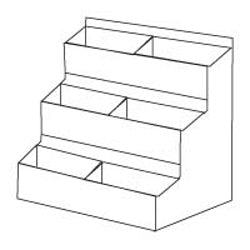 Multi-Compartment Gift Card / Business Card Holder, 6 compartment, Clear Acrylic