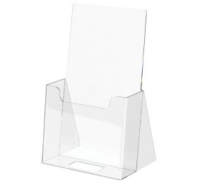 Clear Countertop Trifold Brochure. Holder for literature up to 4" wide.