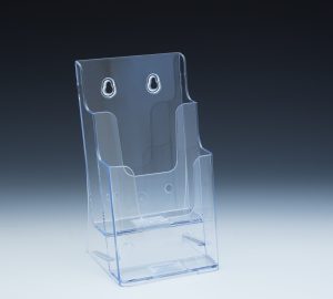 2 Tier Wall Mount or Countertop Brochure Holder for Trifold Literature up to 4"w