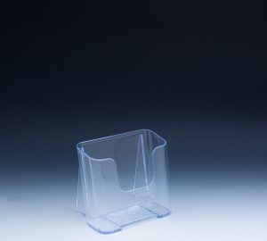 Clear Countertop Trifold Brochure Holder for literature up to 4" wide.
