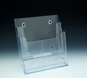 2 Tier Countertop and Wall Mount Brochure Holder for 8.5x11 Literature