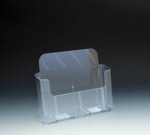 Clear Countertop Brochure Holder for Full Sheet Literature With Short Back