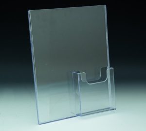 TRU-VU® Combo Wall Mount Sign Holder for 8.5x11 Literature